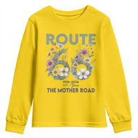 Route Highway 66 Youth Sweatshirt Floral Centennial 100 Year Anniversary