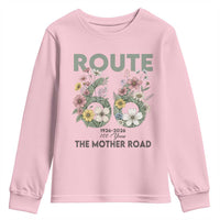 Route Highway 66 Youth Sweatshirt Floral Centennial 100 Year Anniversary