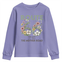 Route Highway 66 Youth Sweatshirt Floral Centennial 100 Year Anniversary