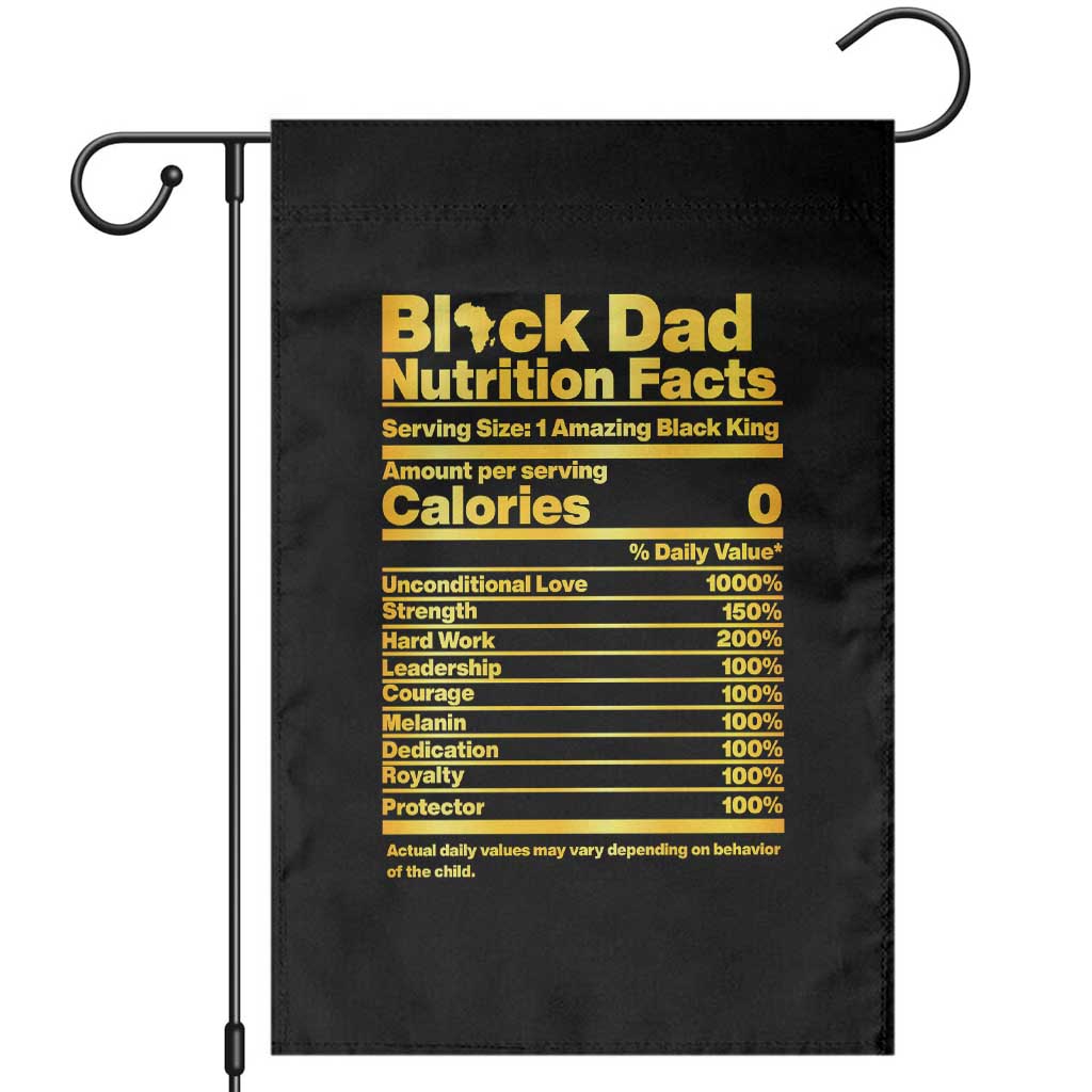 Black Dad Nutrition Facts Garden Flag African American Fathers Day