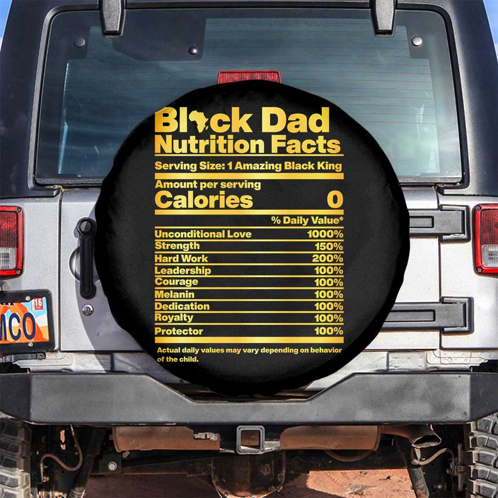 Black Dad Nutrition Facts Spare Tire Cover African American Fathers Day