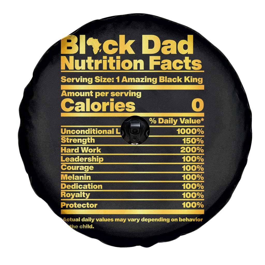 Black Dad Nutrition Facts Spare Tire Cover African American Fathers Day