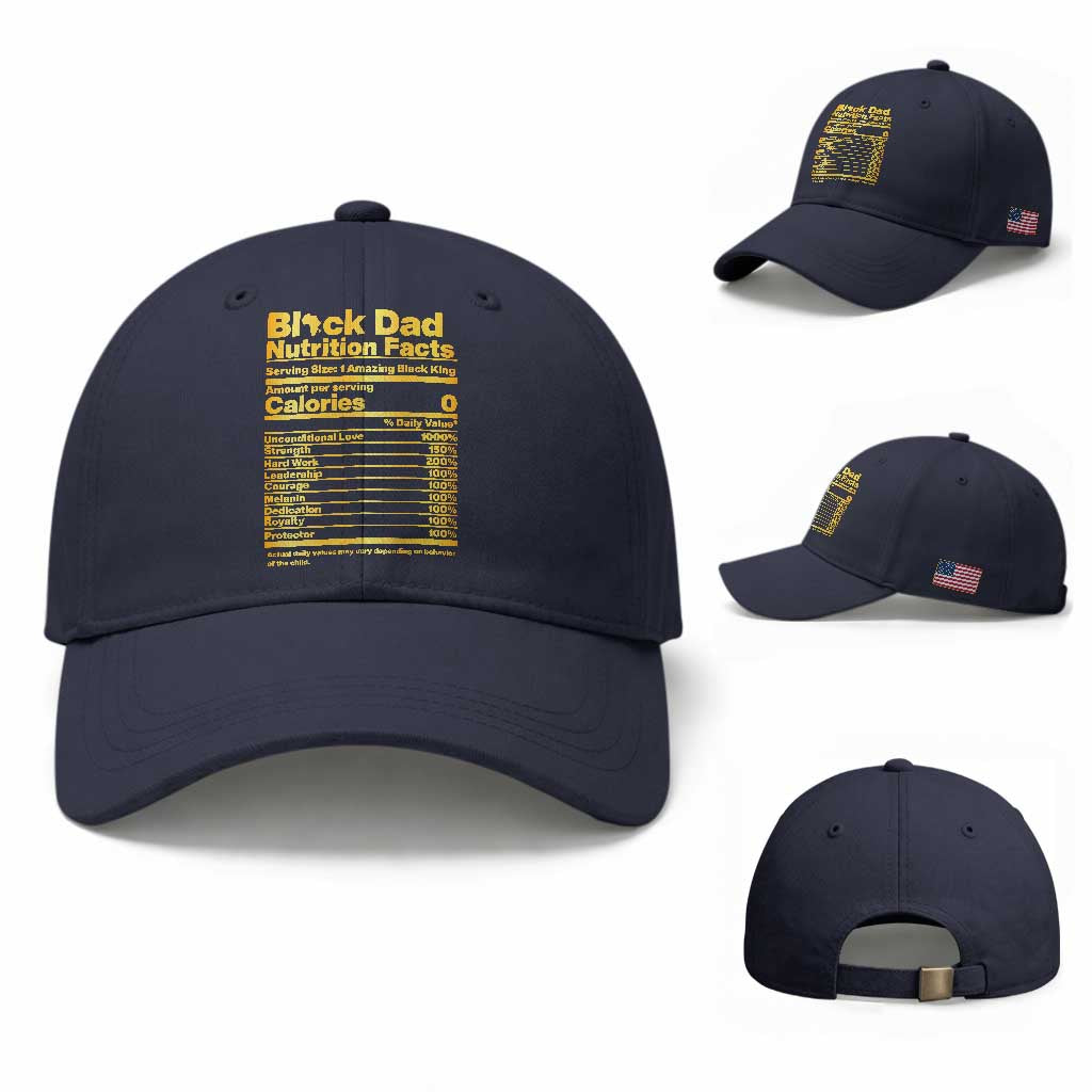 Black Dad Nutrition Facts Baseball Cap African American Fathers Day