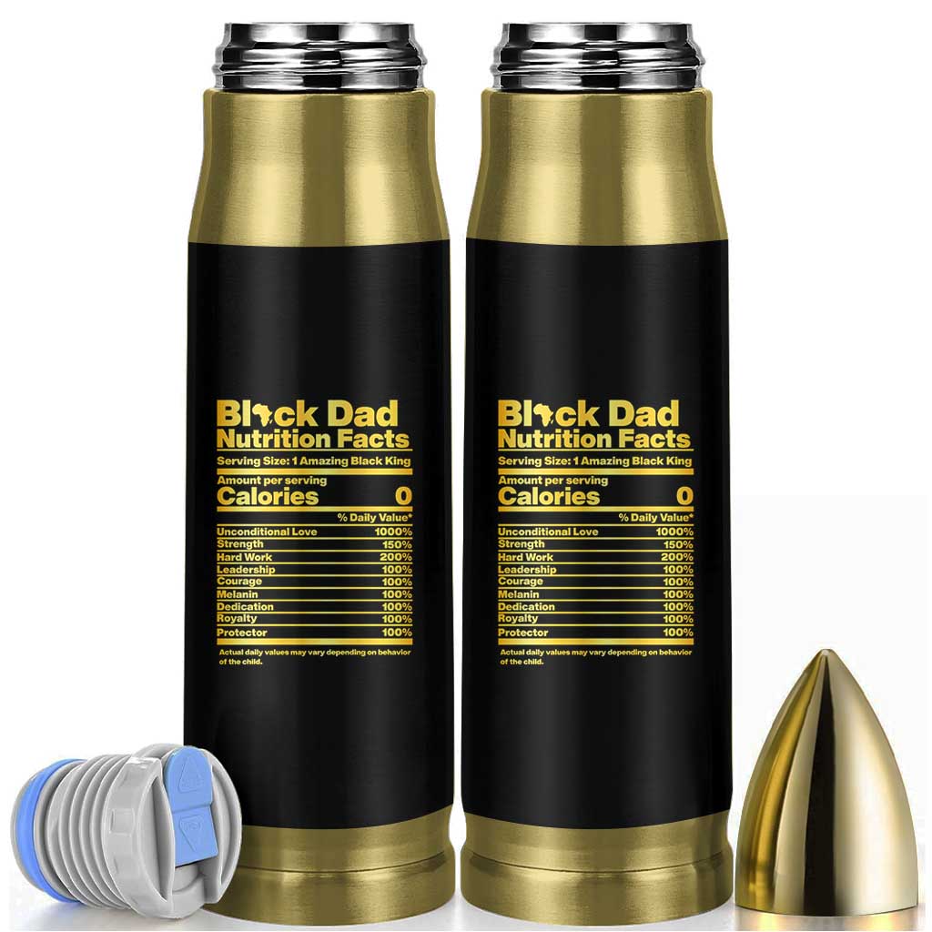 Black Dad Nutrition Facts Bullet Tumbler African American Fathers Day