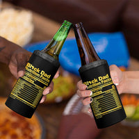 Black Dad Nutrition Facts 4 in 1 Can Cooler Tumbler African American Fathers Day