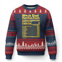 Black Dad Nutrition Facts Ugly Christmas Sweater African American Fathers Day