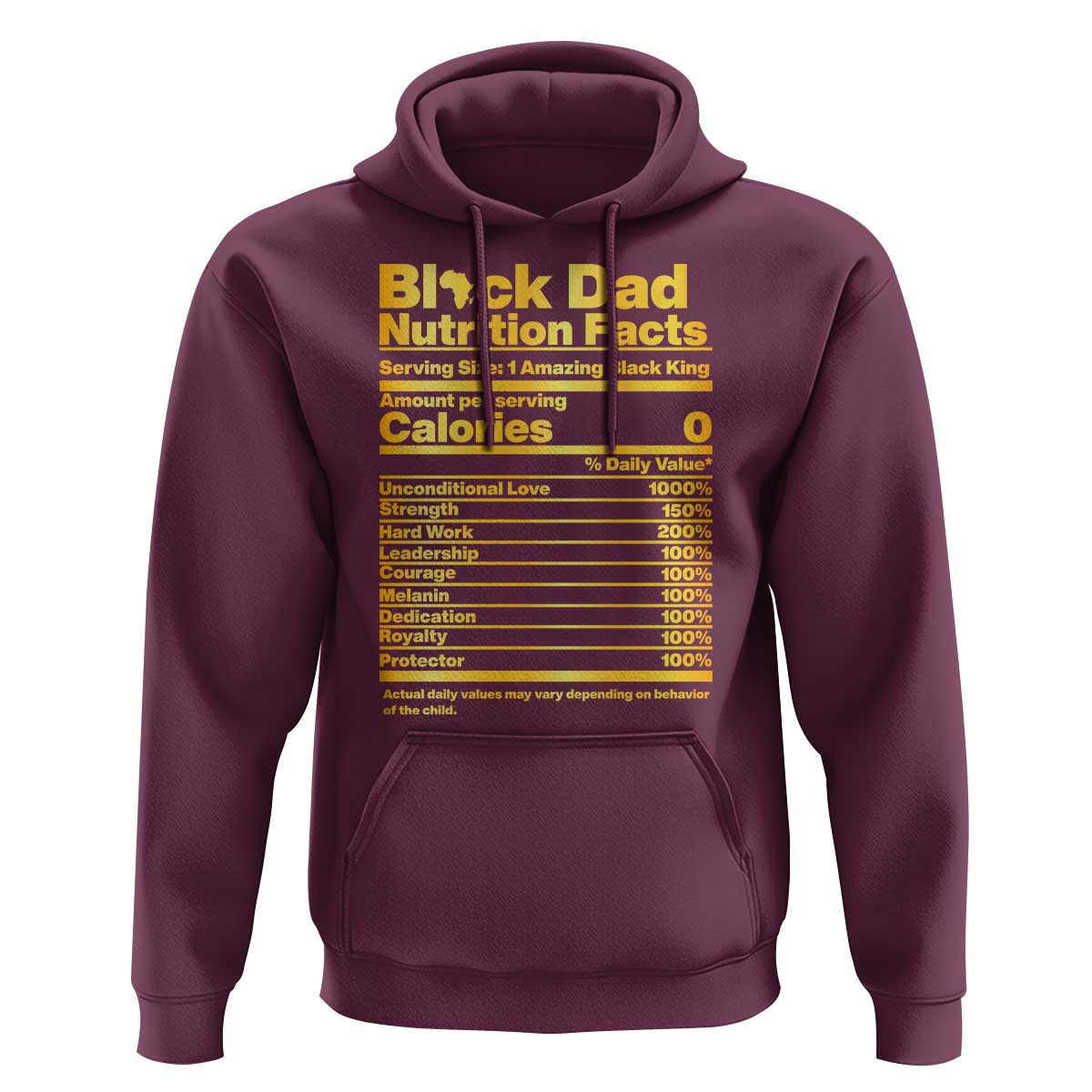 Black Dad Nutrition Facts Hoodie African American Fathers Day
