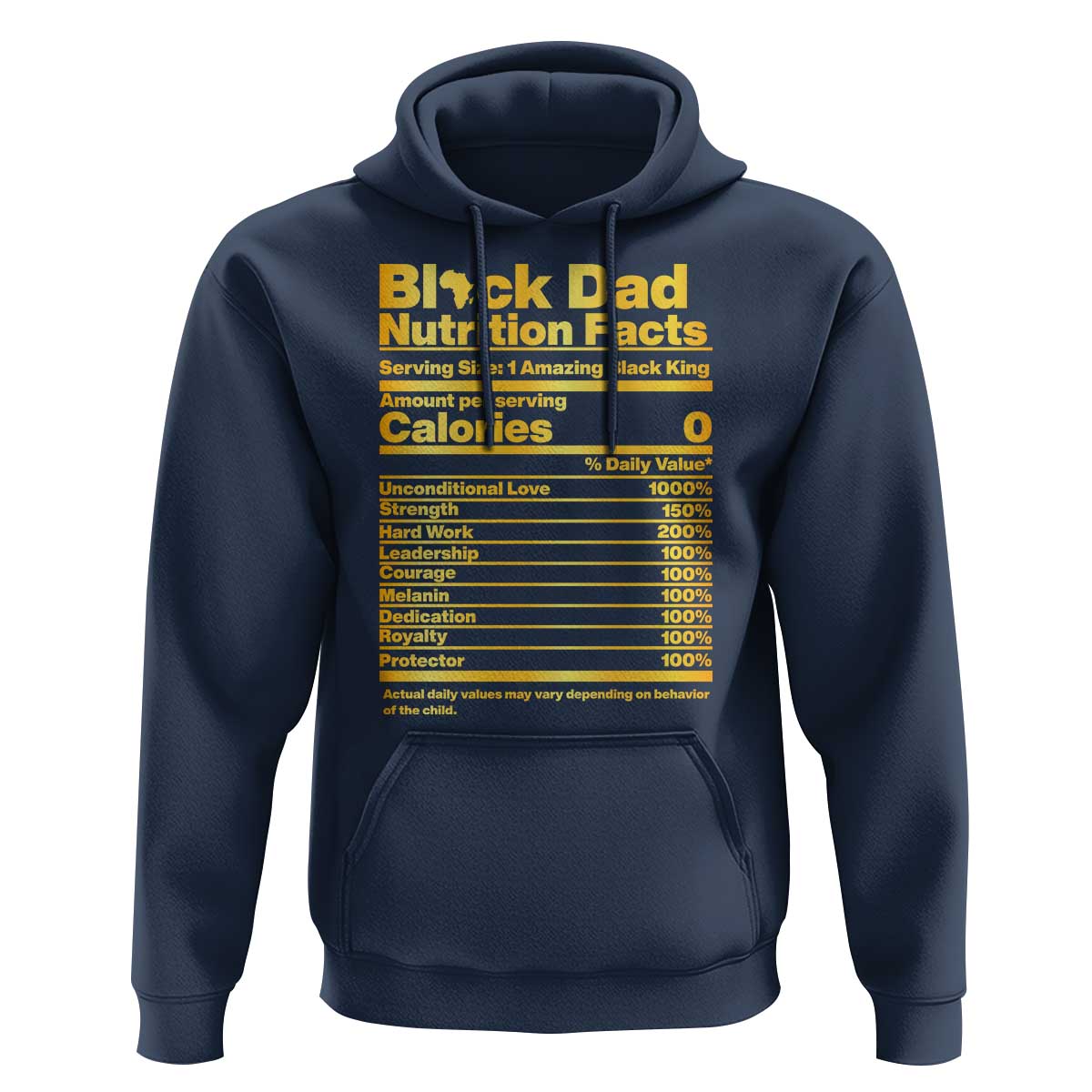 Black Dad Nutrition Facts Hoodie African American Fathers Day
