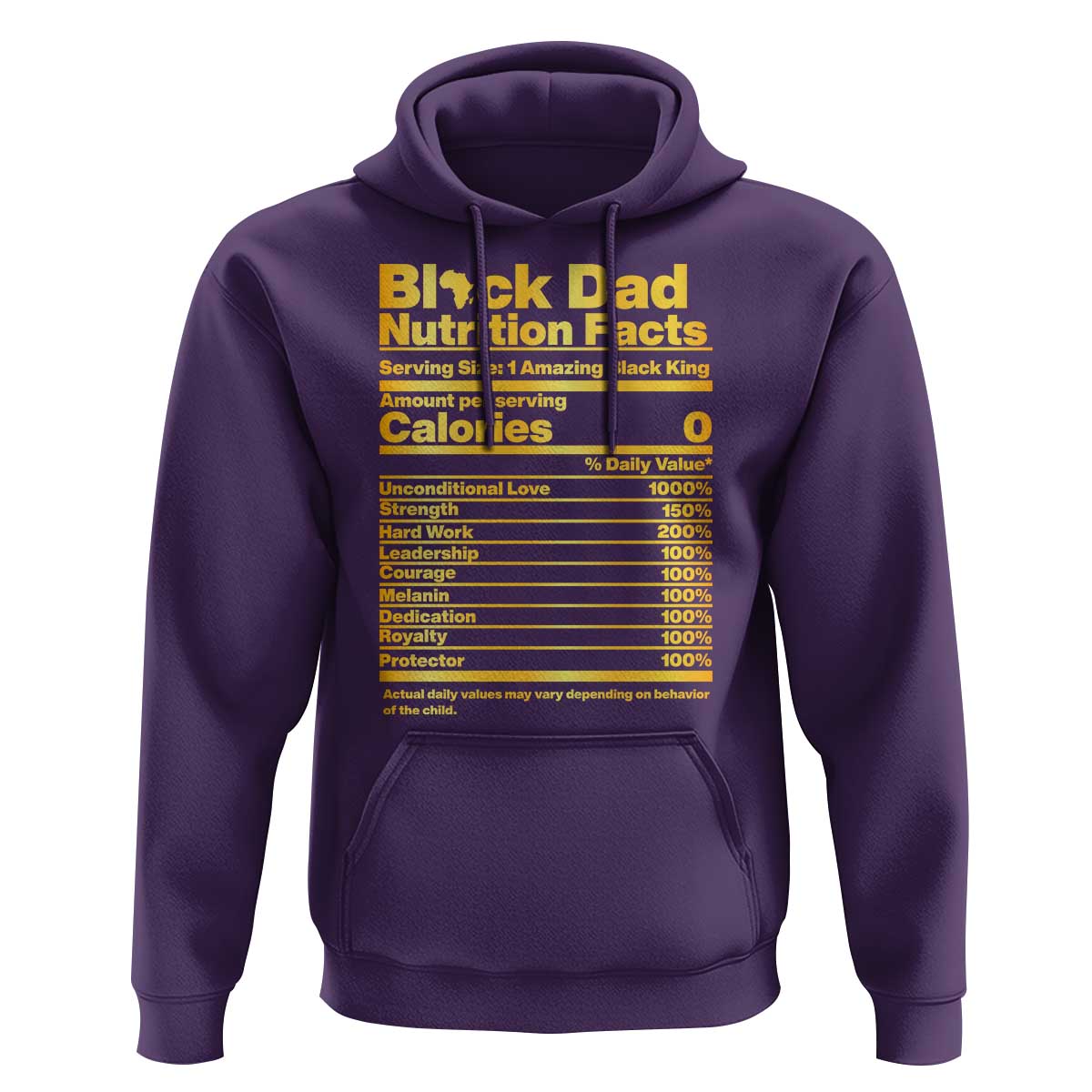 Black Dad Nutrition Facts Hoodie African American Fathers Day