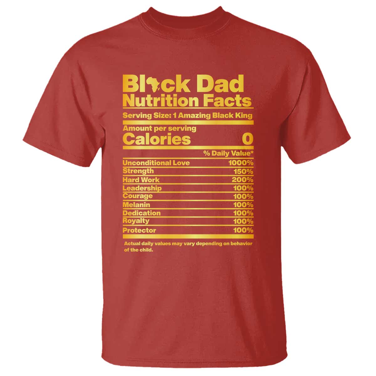 Black Dad Nutrition Facts T Shirt African American Fathers Day