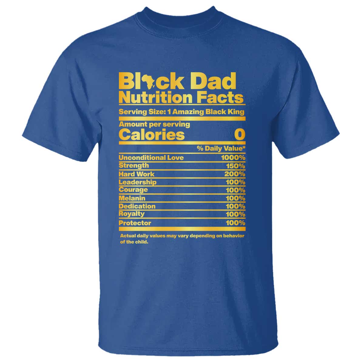 Black Dad Nutrition Facts T Shirt African American Fathers Day