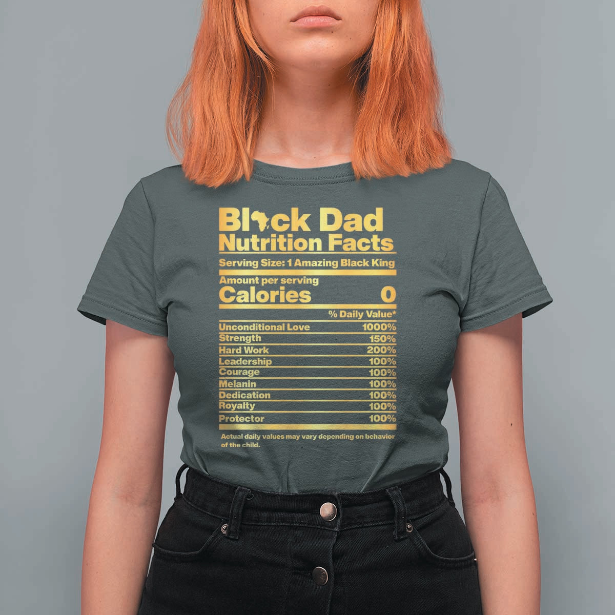 Black Dad Nutrition Facts T Shirt For Women African American Fathers Day