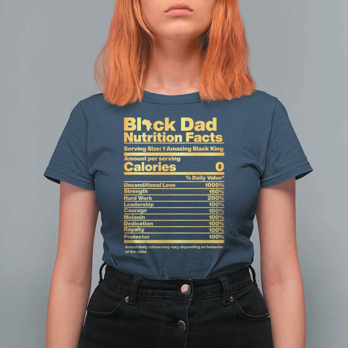 Black Dad Nutrition Facts T Shirt For Women African American Fathers Day