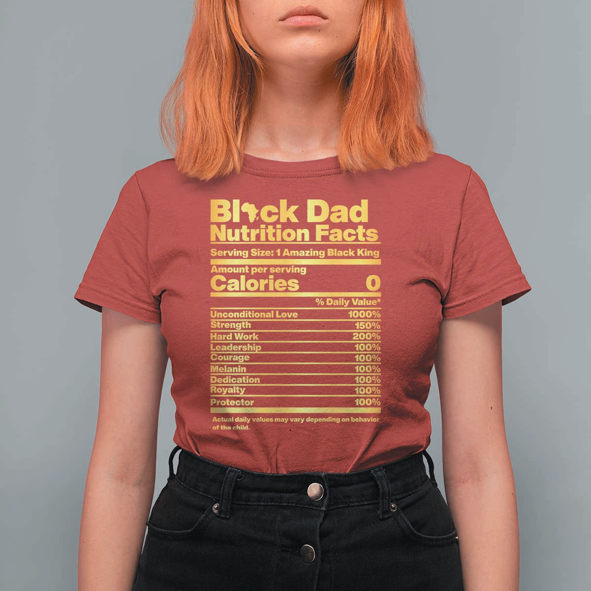 Black Dad Nutrition Facts T Shirt For Women African American Fathers Day