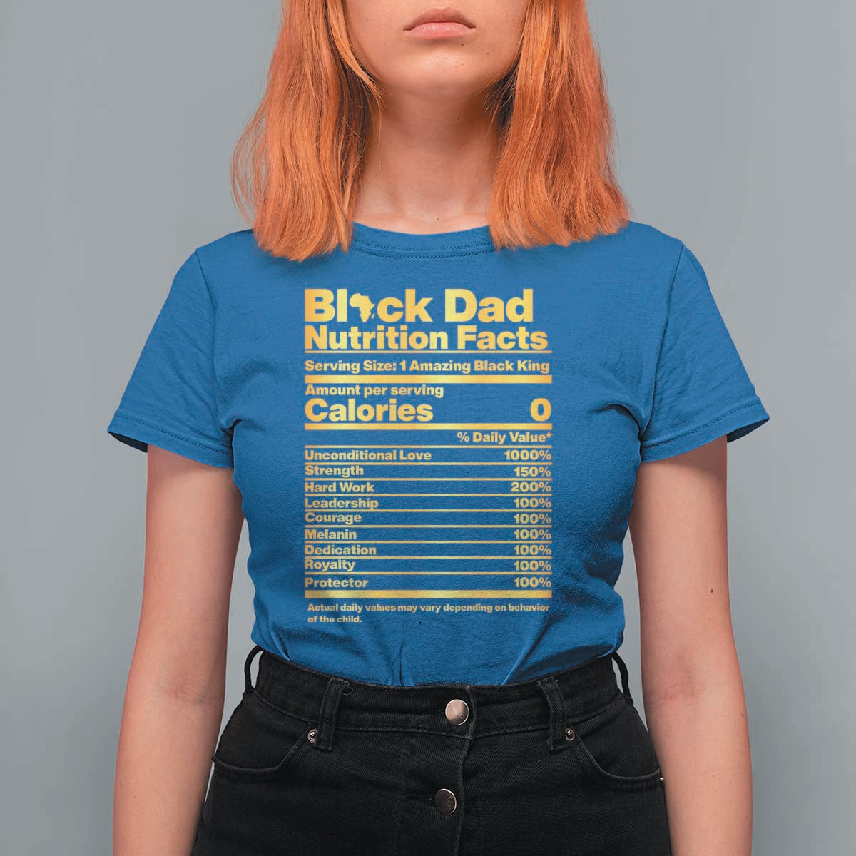 Black Dad Nutrition Facts T Shirt For Women African American Fathers Day
