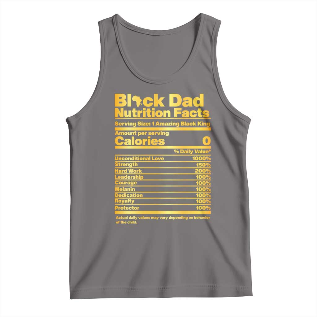 Black Dad Nutrition Facts Tank Top African American Fathers Day