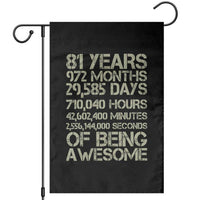 Vintage 81st Milestone Birthday Garden Flag 81 Years Of Being Awesome
