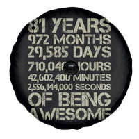 Vintage 81st Milestone Birthday Spare Tire Cover 81 Years Of Being Awesome