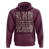 Vintage 81st Milestone Birthday Hoodie 81 Years Of Being Awesome