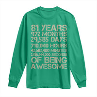 Vintage 81st Milestone Birthday Long Sleeve Shirt 81 Years Of Being Awesome