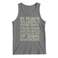 Vintage 81st Milestone Birthday Tank Top 81 Years Of Being Awesome