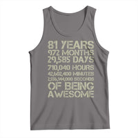 Vintage 81st Milestone Birthday Tank Top 81 Years Of Being Awesome