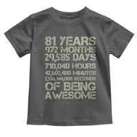 Vintage 81st Milestone Birthday Toddler T Shirt 81 Years Of Being Awesome