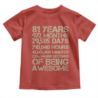 Vintage 81st Milestone Birthday Toddler T Shirt 81 Years Of Being Awesome