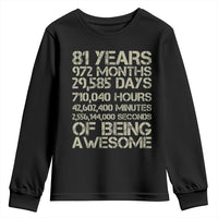 Vintage 81st Milestone Birthday Youth Sweatshirt 81 Years Of Being Awesome