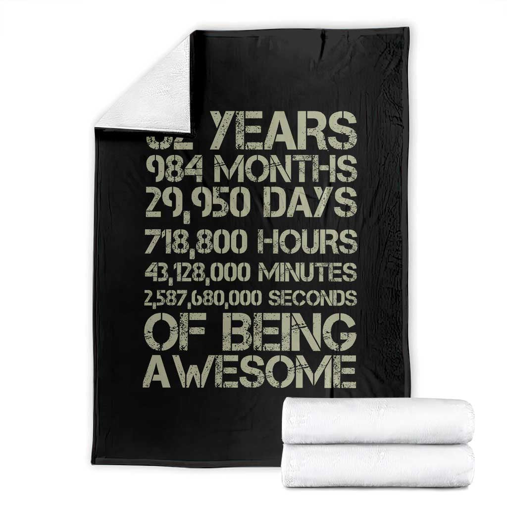 Vintage 82nd Milestone Birthday Throw Blanket 82 Years Of Being Awesome