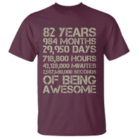 Vintage 82nd Milestone Birthday T Shirt 82 Years Of Being Awesome