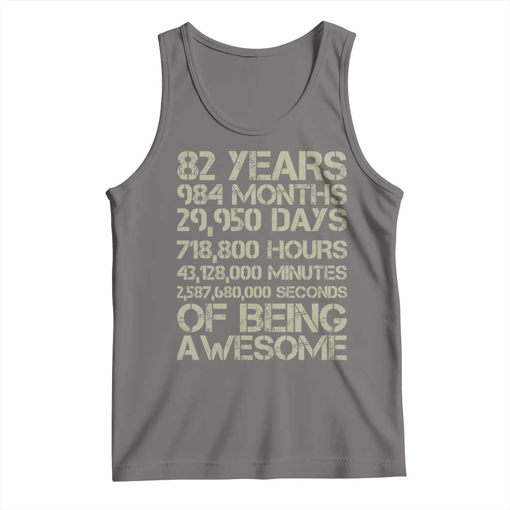 Vintage 82nd Milestone Birthday Tank Top 82 Years Of Being Awesome