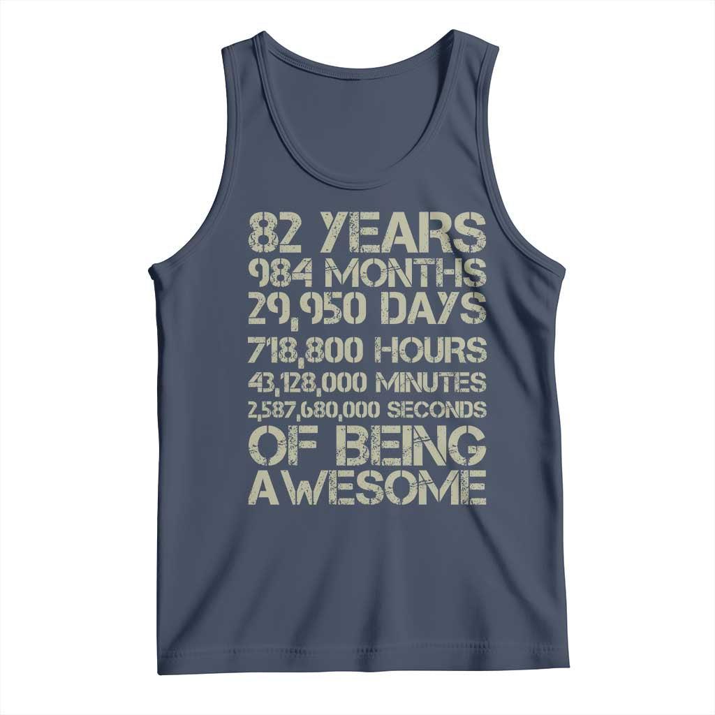 Vintage 82nd Milestone Birthday Tank Top 82 Years Of Being Awesome