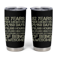 Vintage 82nd Milestone Birthday Tumbler Cup 82 Years Of Being Awesome