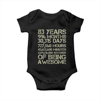 Vintage 83rd Milestone Birthday Baby Onesie 83 Years Of Being Awesome