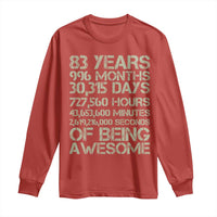 Vintage 83rd Milestone Birthday Long Sleeve Shirt 83 Years Of Being Awesome