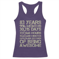 Vintage 83rd Milestone Birthday Racerback Tank Top 83 Years Of Being Awesome