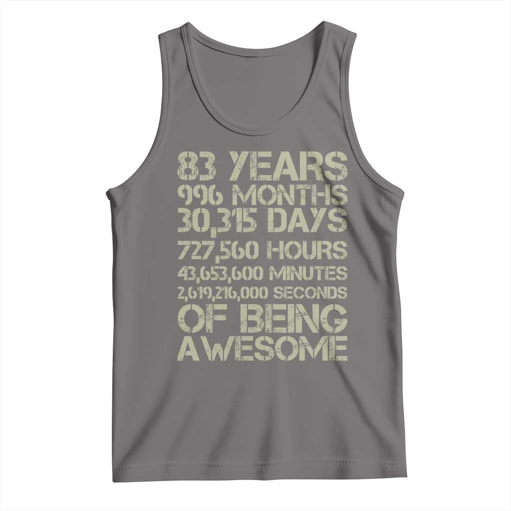 Vintage 83rd Milestone Birthday Tank Top 83 Years Of Being Awesome