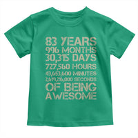 Vintage 83rd Milestone Birthday Toddler T Shirt 83 Years Of Being Awesome