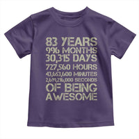 Vintage 83rd Milestone Birthday Toddler T Shirt 83 Years Of Being Awesome