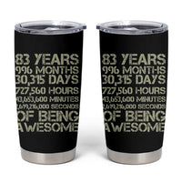 Vintage 83rd Milestone Birthday Tumbler Cup 83 Years Of Being Awesome
