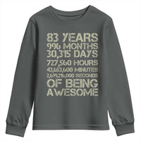 Vintage 83rd Milestone Birthday Youth Sweatshirt 83 Years Of Being Awesome