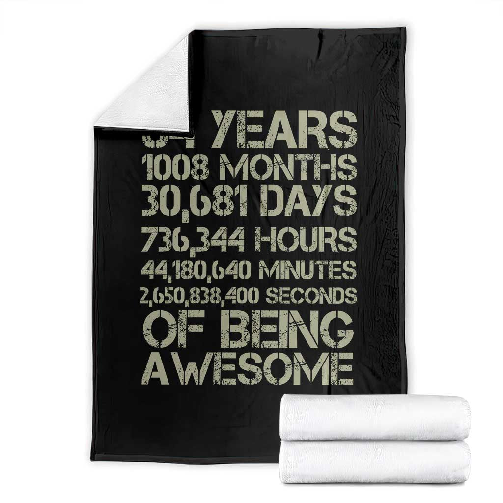 Vintage 84th Milestone Birthday Throw Blanket 84 Years Of Being Awesome