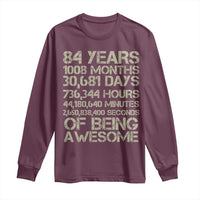 Vintage 84th Milestone Birthday Long Sleeve Shirt 84 Years Of Being Awesome