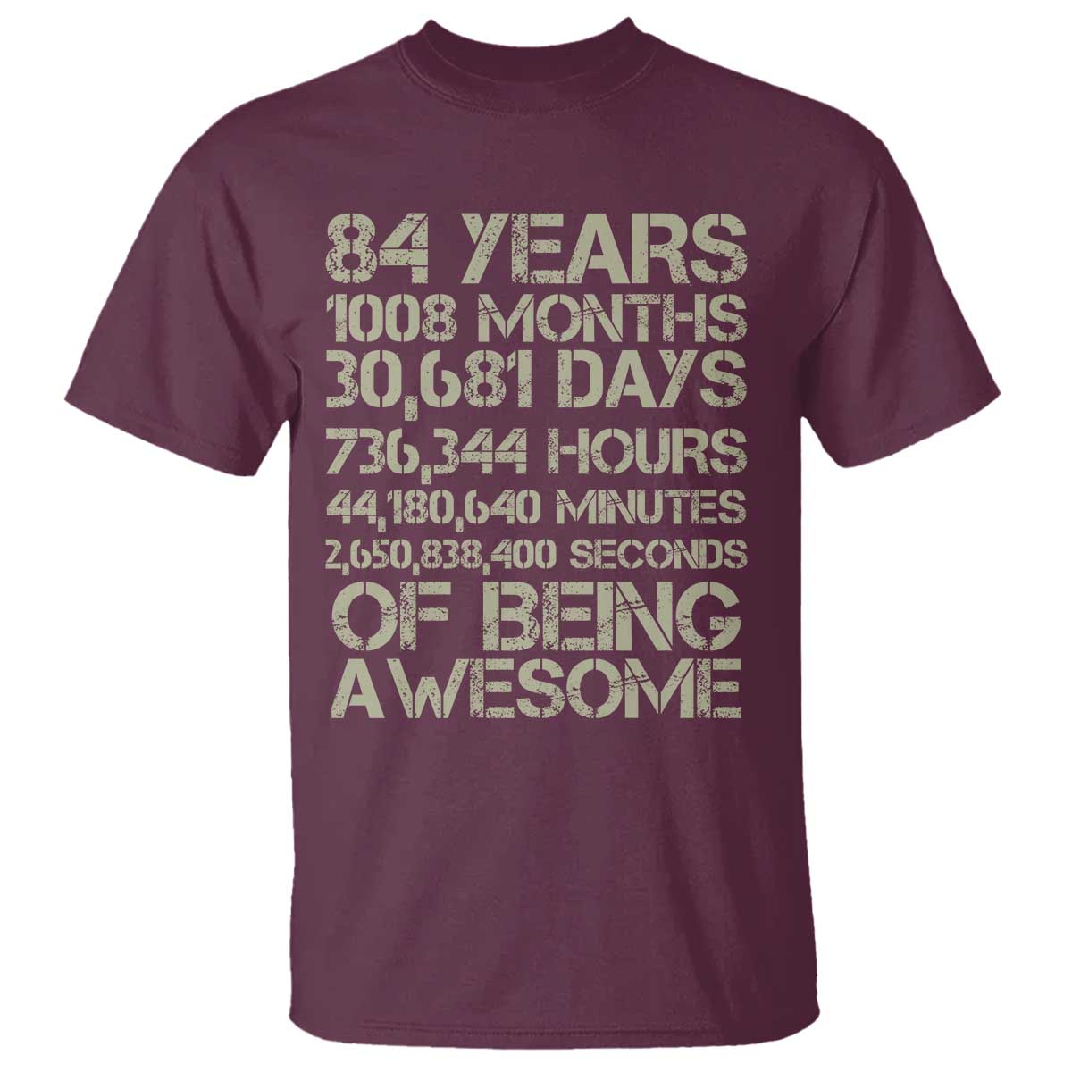 Vintage 84th Milestone Birthday T Shirt 84 Years Of Being Awesome