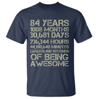 Vintage 84th Milestone Birthday T Shirt 84 Years Of Being Awesome