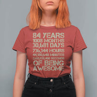 Vintage 84th Milestone Birthday T Shirt For Women 84 Years Of Being Awesome