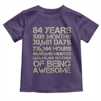 Vintage 84th Milestone Birthday Toddler T Shirt 84 Years Of Being Awesome