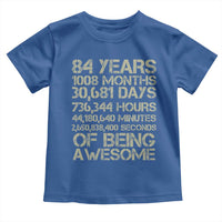Vintage 84th Milestone Birthday Toddler T Shirt 84 Years Of Being Awesome