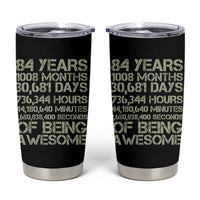 Vintage 84th Milestone Birthday Tumbler Cup 84 Years Of Being Awesome